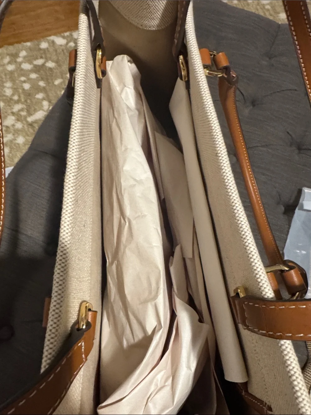 Tory Burch structured canvas